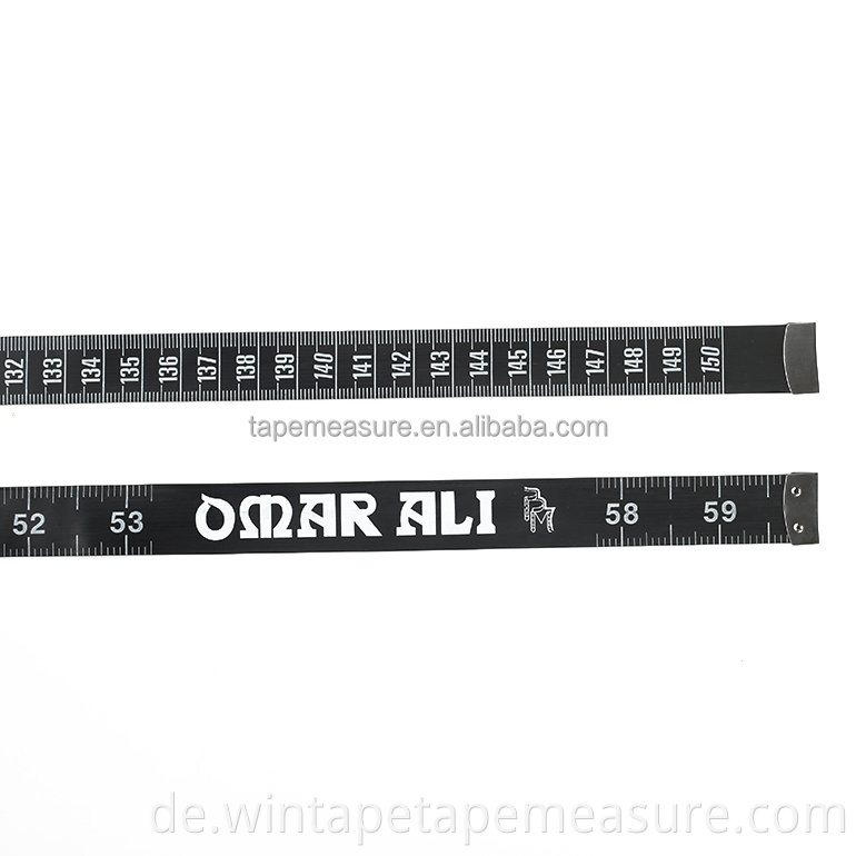 Modisches Design, schwarzes Tuch, das weiche PVC-Typen mit Maßband mit Ihrem individuellen Logo näht